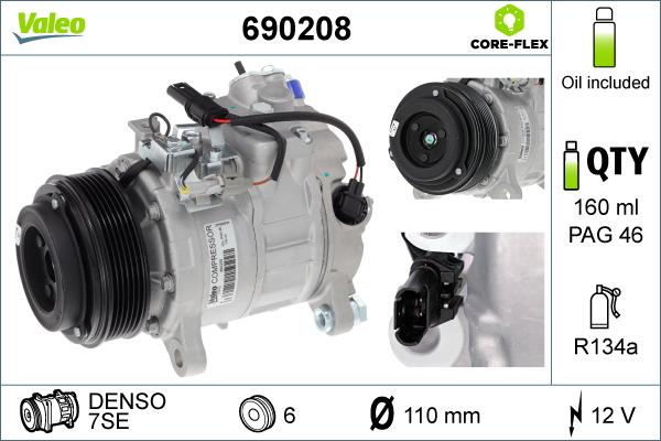 Valeo 690208 - Compressor, air conditioning onlydrive.pro