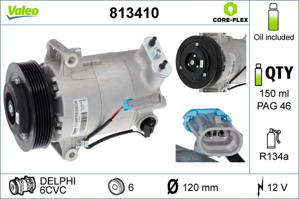 Valeo 813410 - Compressor, air conditioning onlydrive.pro