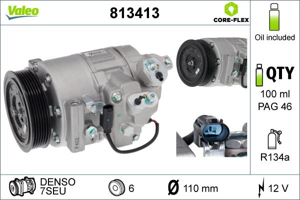 Valeo 813413 - Kompresors, Gaisa kond. sistēma onlydrive.pro