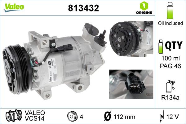 Valeo 813432 - Compressor, air conditioning onlydrive.pro