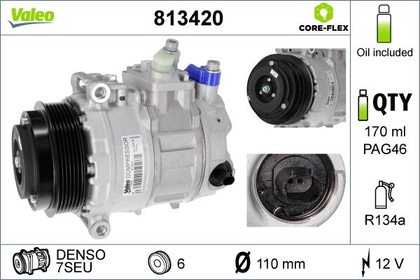 Valeo 813420 - Компрессор кондиционера onlydrive.pro