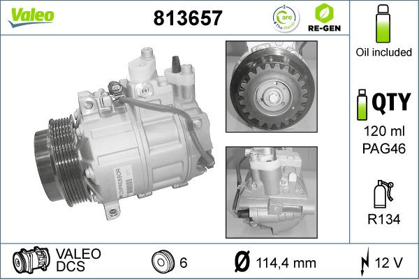 Valeo 813657 - Kompresorius, oro kondicionierius onlydrive.pro