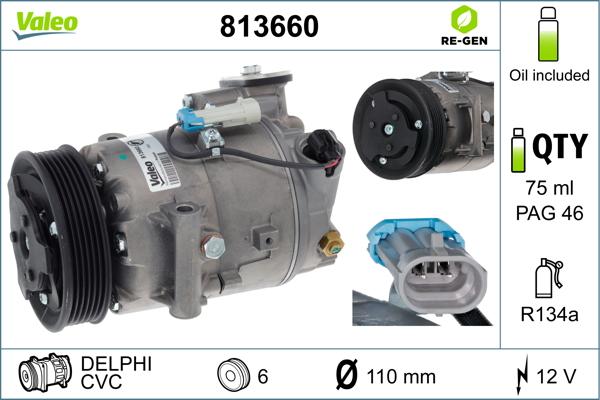 Valeo 813660 - Compressor, air conditioning onlydrive.pro