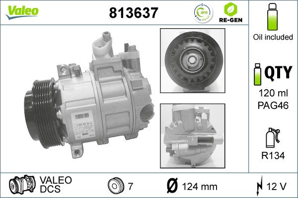 Valeo 813637 - Kompresors, Gaisa kond. sistēma onlydrive.pro