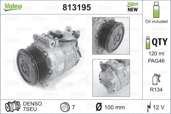 Valeo 813195 - Compressor, air conditioning onlydrive.pro