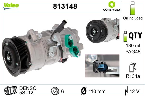 Valeo 813148 - Compressor, air conditioning onlydrive.pro