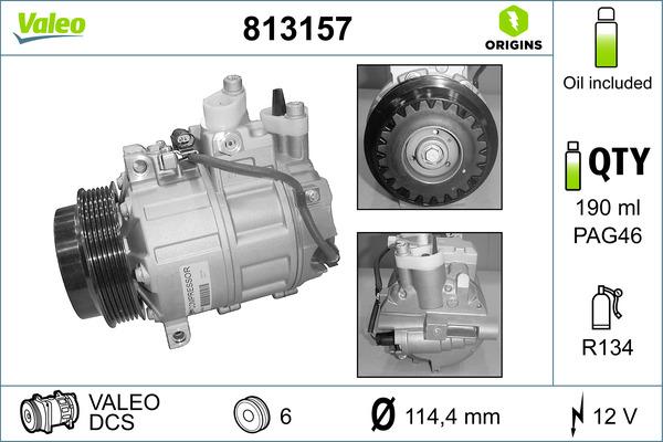 Valeo 813157 - Компрессор кондиционера onlydrive.pro