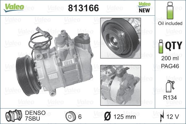 Valeo 813166 - Compressor, air conditioning onlydrive.pro