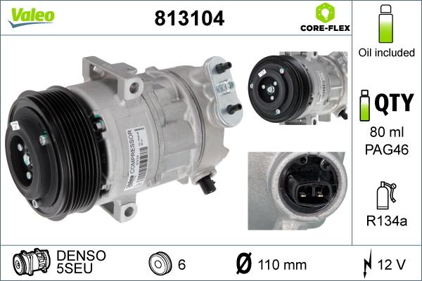 Valeo 813104 - Compressor, air conditioning onlydrive.pro