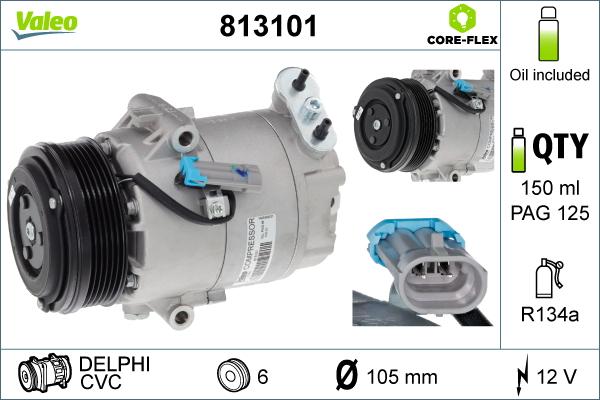 Valeo 813101 - Компрессор кондиционера onlydrive.pro