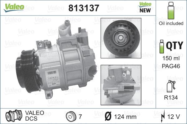 Valeo 813137 - Kompressor,kliimaseade onlydrive.pro