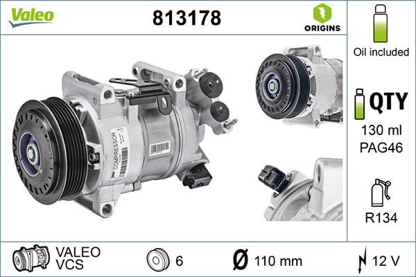 Valeo 813178 - Компрессор кондиционера onlydrive.pro