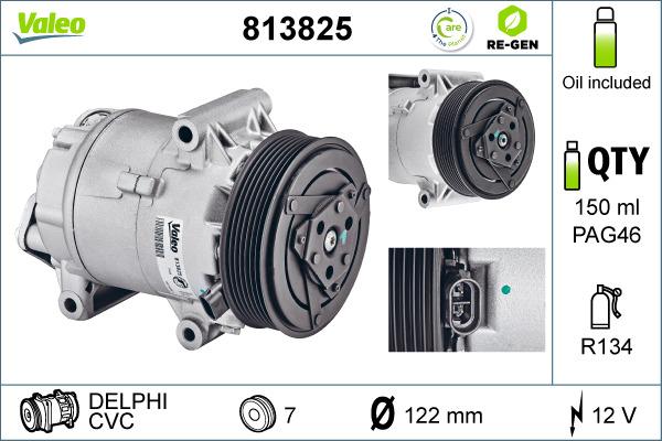 Valeo 813825 - Компрессор кондиционера onlydrive.pro