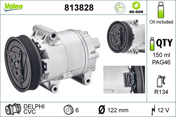 Valeo 813828 - Compressor, air conditioning onlydrive.pro