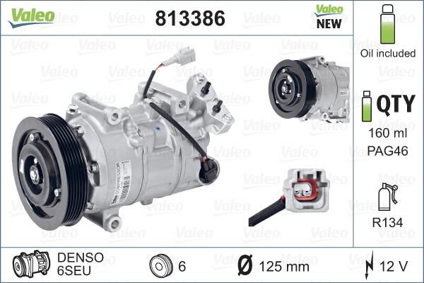 Valeo 813386 - Compressor, air conditioning onlydrive.pro