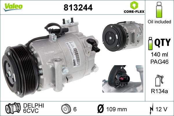 Valeo 813244 - Compressor, air conditioning onlydrive.pro