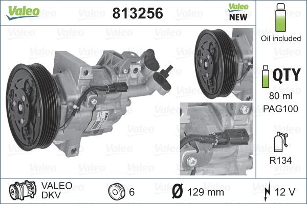 Valeo 813256 - Компрессор кондиционера onlydrive.pro