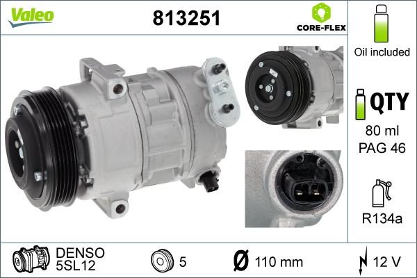 Valeo 813251 - Compressor, air conditioning onlydrive.pro