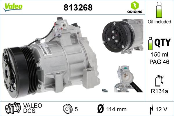 Valeo 813268 - Compressor, air conditioning onlydrive.pro