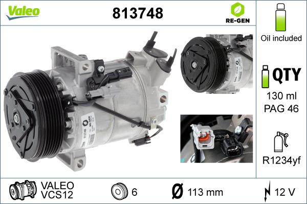 Valeo 813748 - Compressor, air conditioning onlydrive.pro