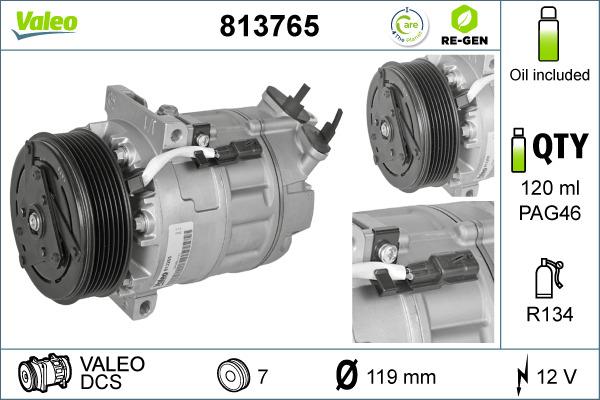 Valeo 813765 - Compressor, air conditioning onlydrive.pro