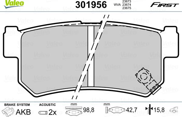 Valeo 301956 - Brake Pad Set, disc brake onlydrive.pro