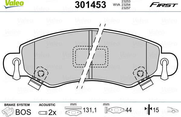 Valeo 301453 - Тормозные колодки, дисковые, комплект onlydrive.pro