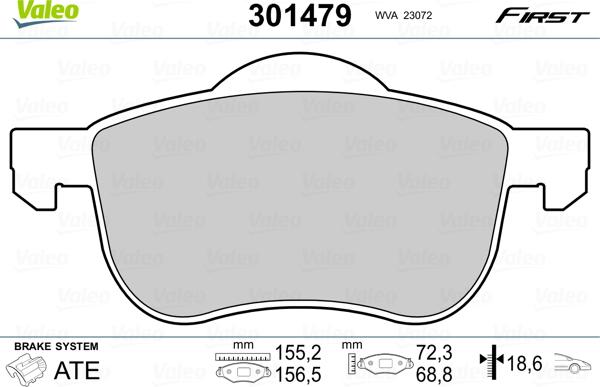 Valeo 301479 - Stabdžių trinkelių rinkinys, diskinis stabdys onlydrive.pro