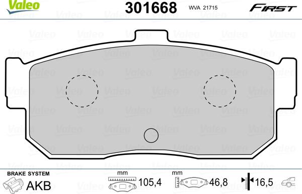 Valeo 301668 - Piduriklotsi komplekt,ketaspidur onlydrive.pro