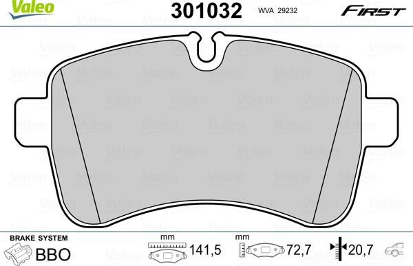 Valeo 301032 - Тормозные колодки, дисковые, комплект onlydrive.pro