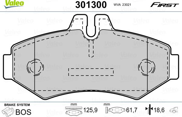 Valeo 301300 - Piduriklotsi komplekt,ketaspidur onlydrive.pro