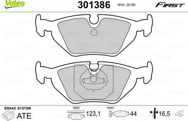 Valeo 301386 - Bremžu uzliku kompl., Disku bremzes onlydrive.pro