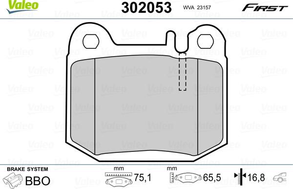 Valeo 302053 - Bremžu uzliku kompl., Disku bremzes onlydrive.pro