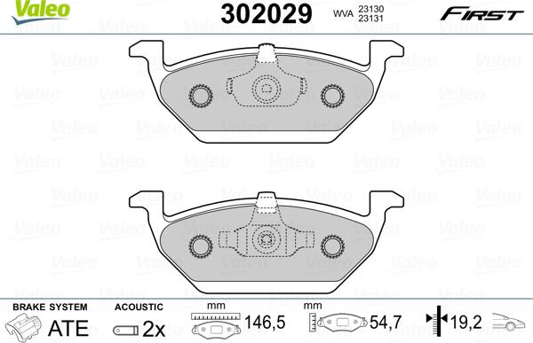 Valeo 302029 - Brake Pad Set, disc brake onlydrive.pro