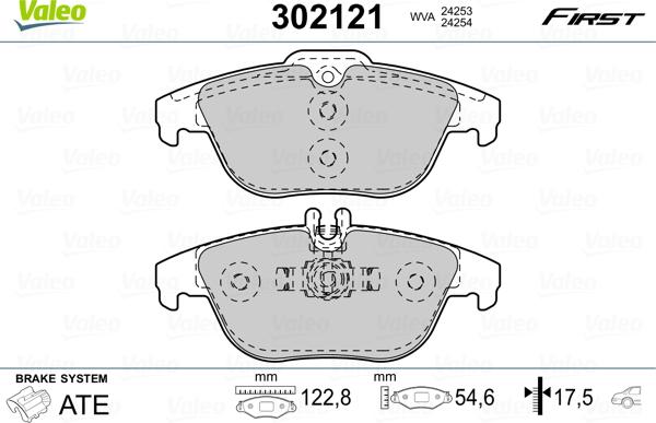 Valeo 302121 - Piduriklotsi komplekt,ketaspidur onlydrive.pro