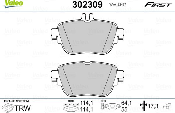 Valeo 302309 - Bremžu uzliku kompl., Disku bremzes onlydrive.pro