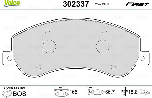 Valeo 302337 - Brake Pad Set, disc brake onlydrive.pro