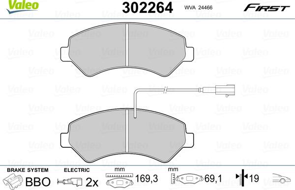 Valeo 302264 - Bremžu uzliku kompl., Disku bremzes onlydrive.pro