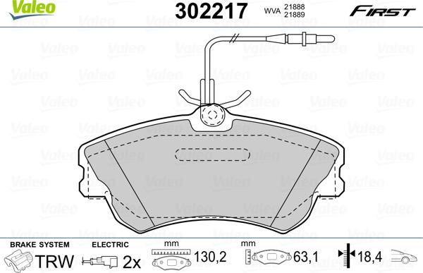 Valeo 302217 - Bremžu uzliku kompl., Disku bremzes onlydrive.pro