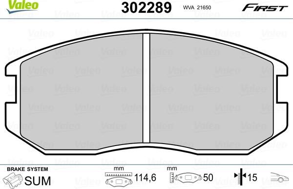 Valeo 302289 - Piduriklotsi komplekt,ketaspidur onlydrive.pro