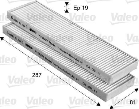 Valeo 715662 - Filter, interior air onlydrive.pro