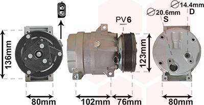 Van Wezel 4300K069 - Компрессор кондиционера onlydrive.pro