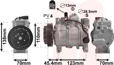 Van Wezel 0300K029 - Compressor, air conditioning onlydrive.pro