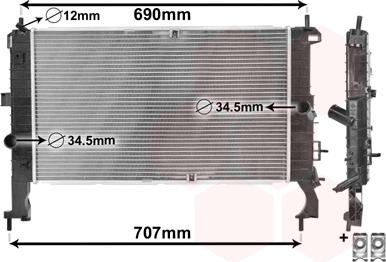 Van Wezel 37002346 - Radiator, engine cooling onlydrive.pro