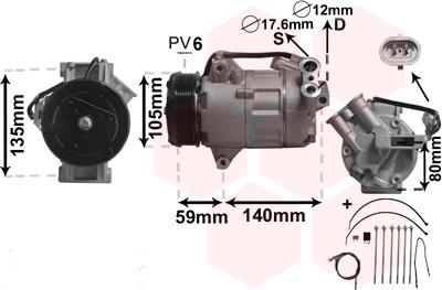 Van Wezel 3700K437 - Compressor, air conditioning onlydrive.pro