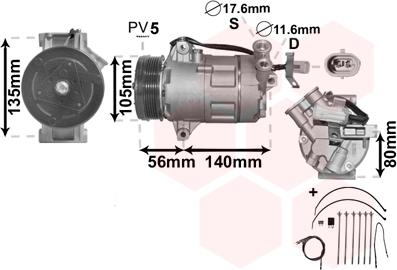 Van Wezel 3700K428 - Компрессор кондиционера onlydrive.pro