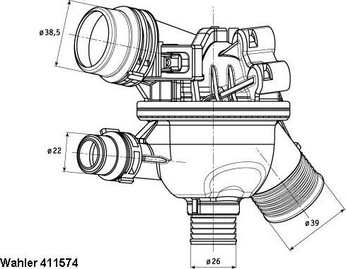 WAHLER 411574.102D - Termostats, Dzesēšanas šķidrums onlydrive.pro