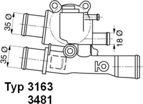 WAHLER 3163.88D - Термостат охлаждающей жидкости / корпус onlydrive.pro