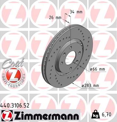 Zimmermann 440.3106.52 - Brake Disc onlydrive.pro