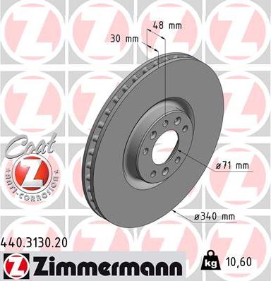 Zimmermann 440.3130.20 - Brake Disc onlydrive.pro